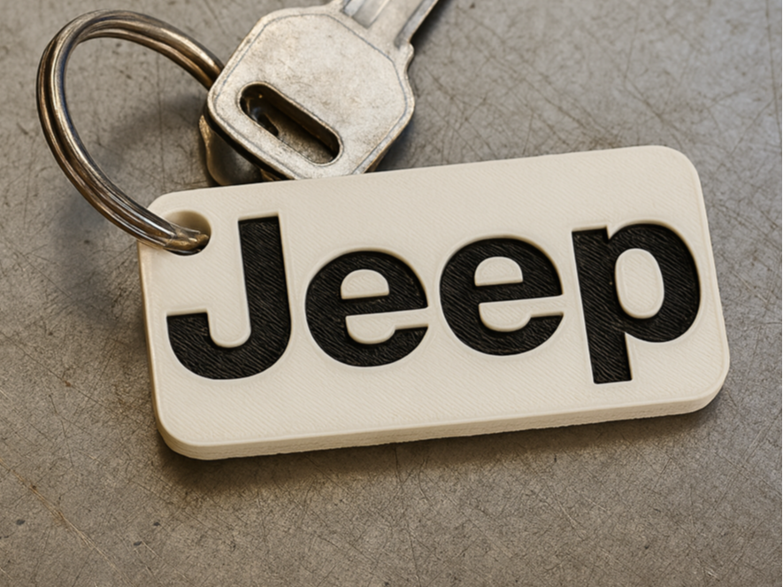Jeep Logo Keychain – 3D Printable Key Holder