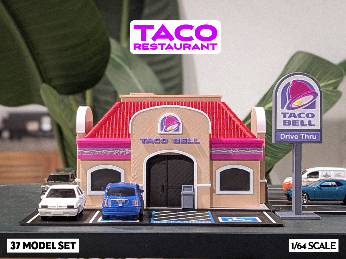 Retro Taco Shop Model Set - 1:64 Scale Diorama