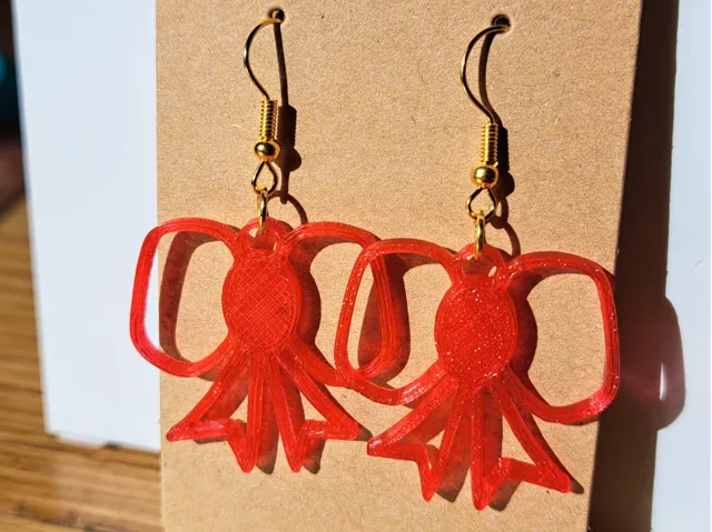 Ribbon bow earrings