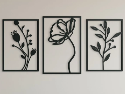 Meadow Flowers 3-Piece 3D Wall Decor