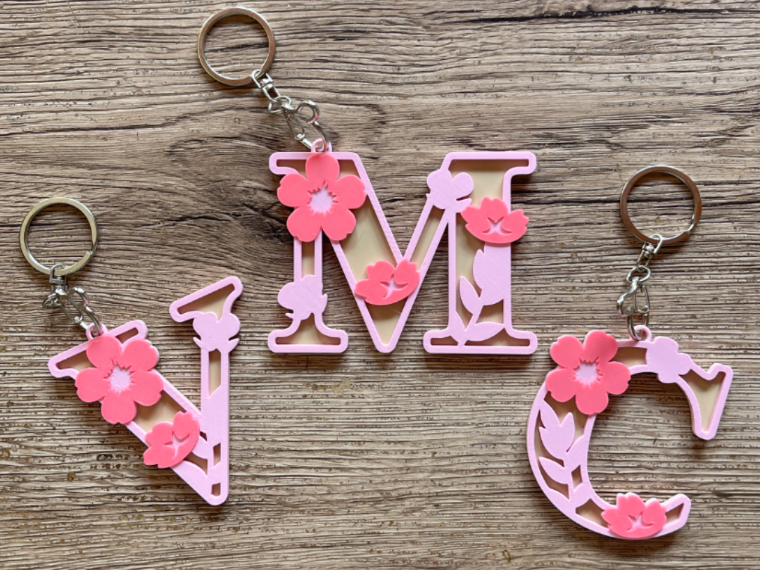 Keychain Cherry Blossom alphabet A to Z