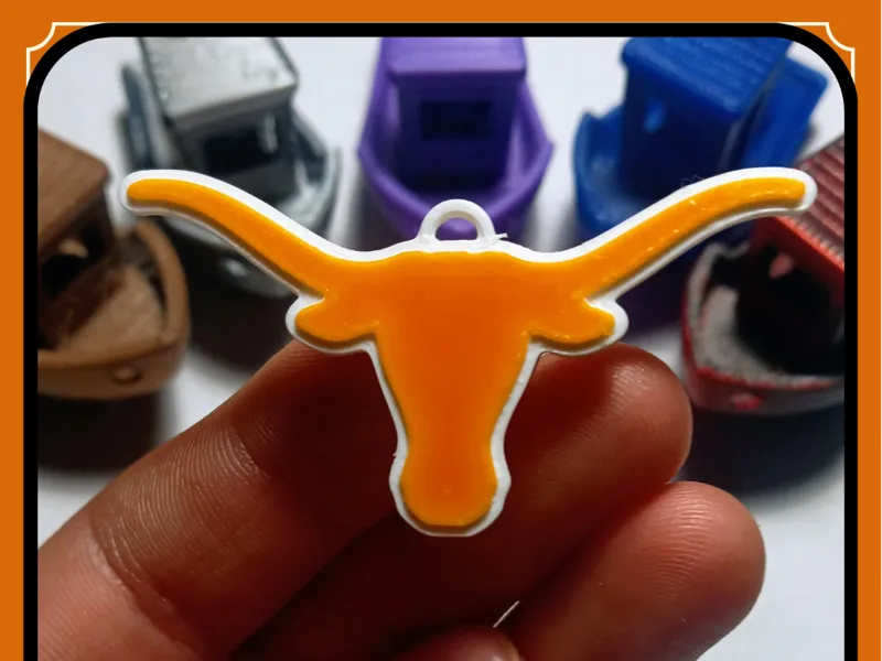 Texas Longhorns Keychain 20 MINUTE PRINT