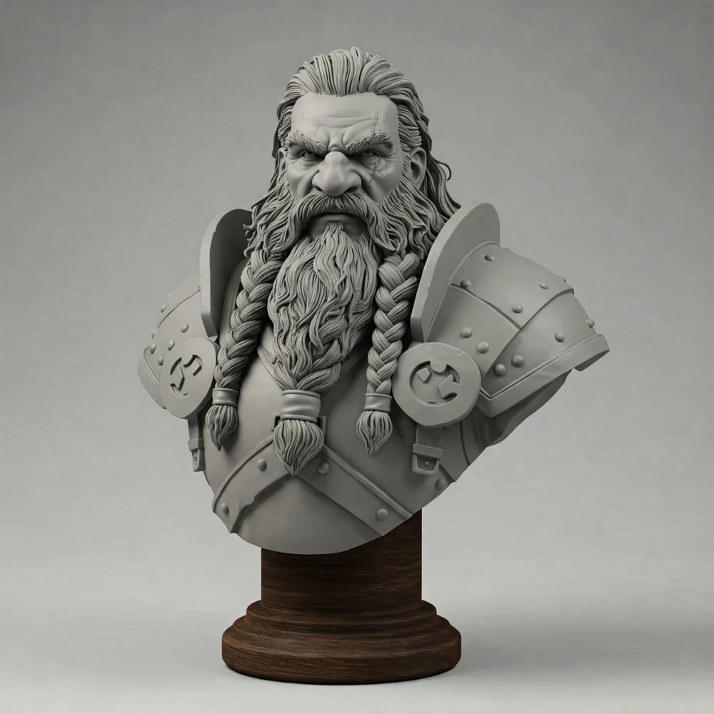 Dwarf Warrior Bust by Maximum 3D Printing - Massimiliano Marradi ...