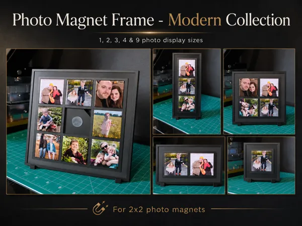 Cadre photo aimanté modulaire 2x2