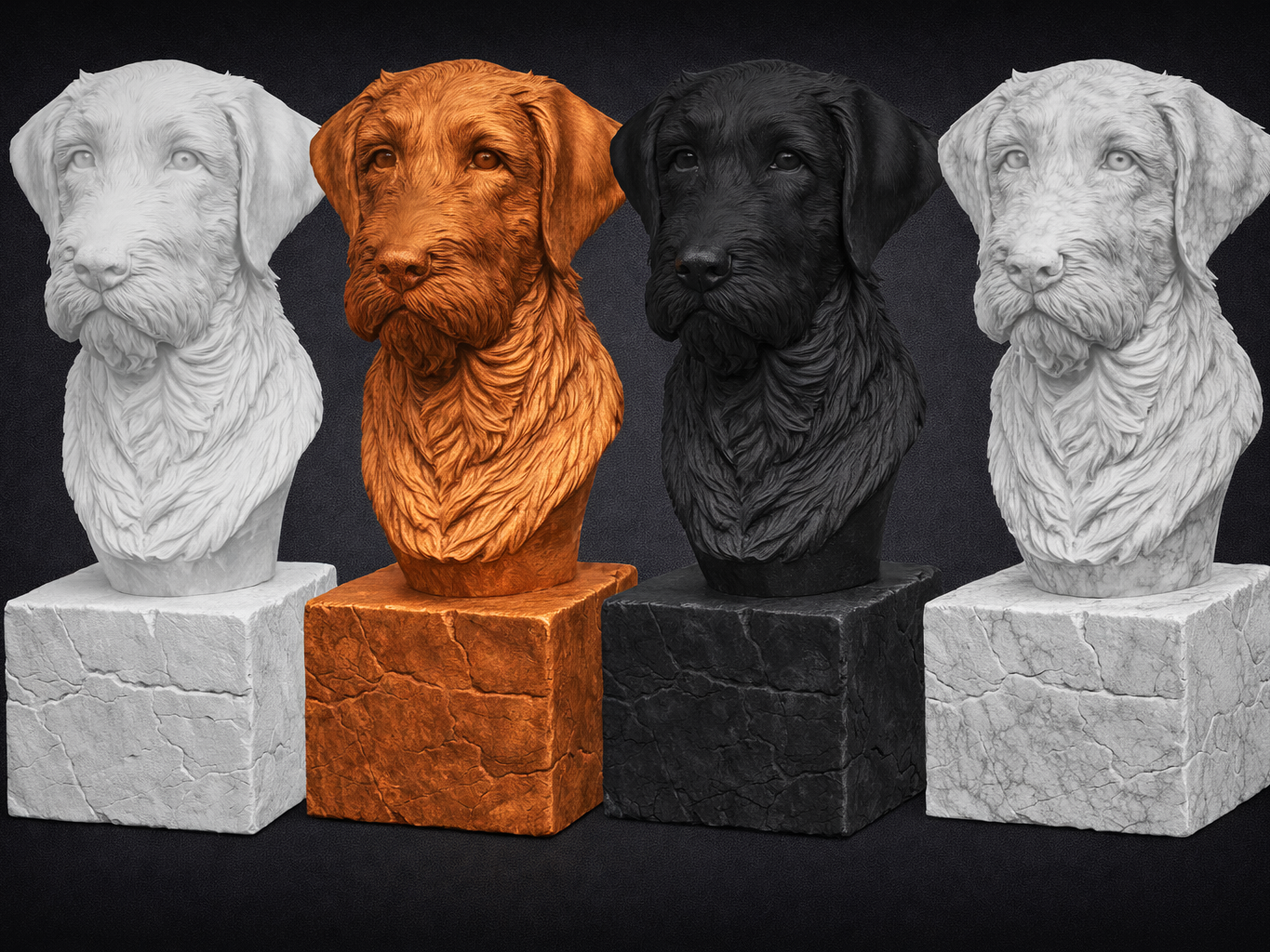 Dog Bust - German Wirehaired Pointer