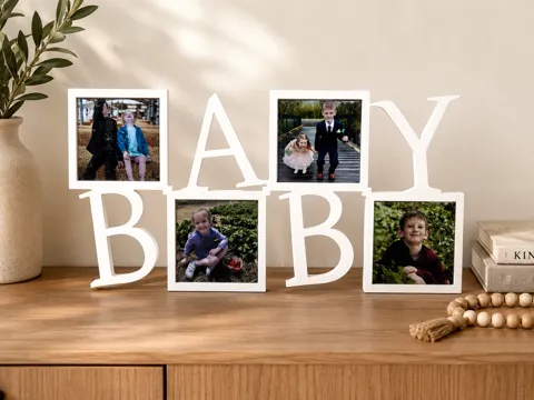 Marco decorativo: 2x2 Word Photo Magnet Frames - BABY — referencia de MakerWorld