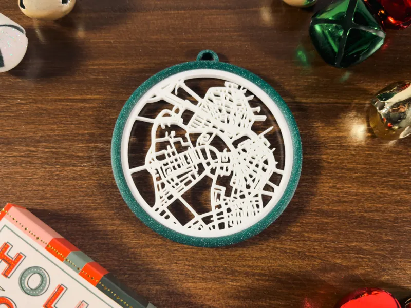 Boston Street Map Ornament