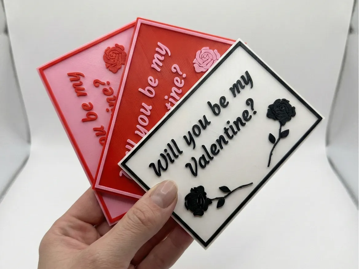 Will You Be My Valentine Card Message Gift - Free 3D Print Model ...