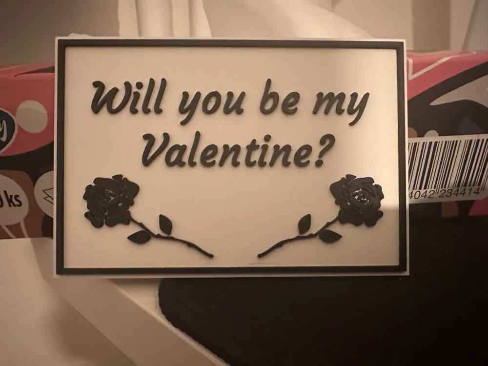 Will You Be My Valentine Card Message Gift - Free 3D Print Model ...