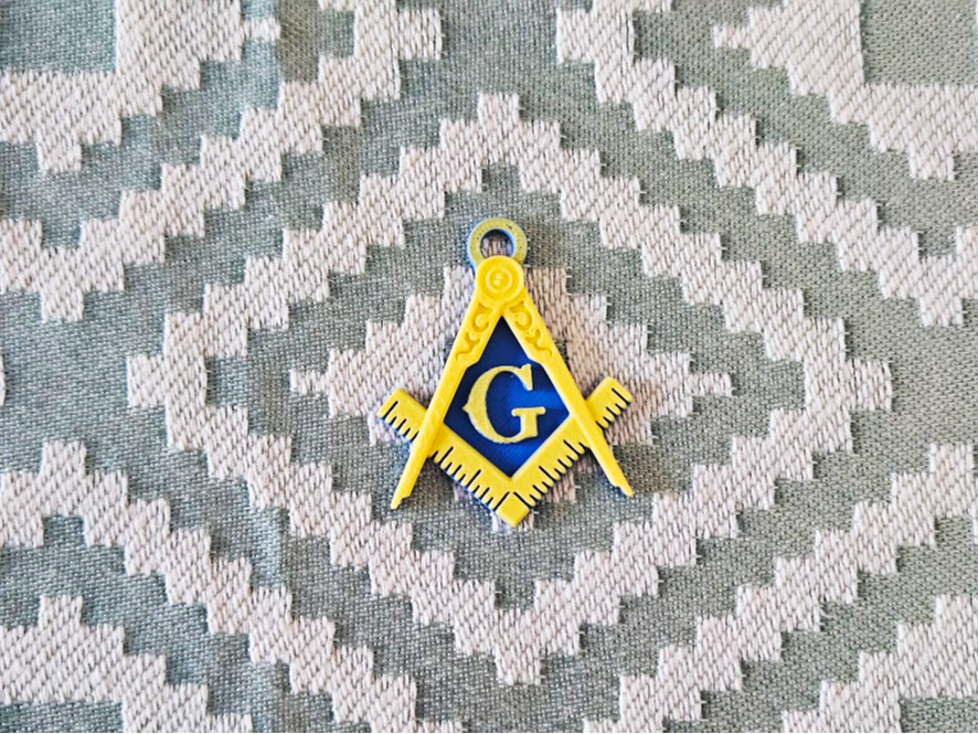 Masonic Square and Compasses sign - keychain