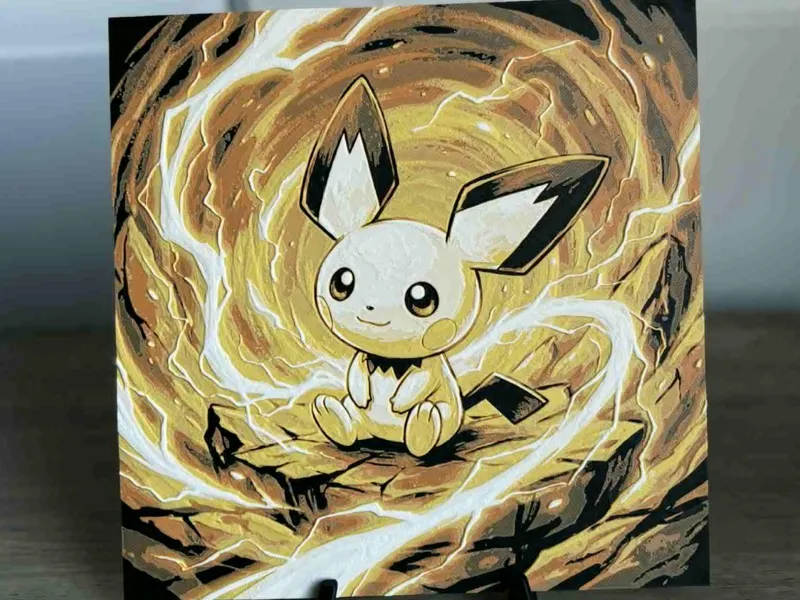 Electric Pichu – 3D Hueforge Pokémon Art