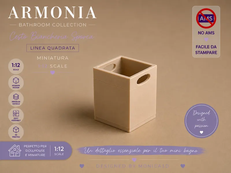 Cesto Biancheria Sporca Miniatura 1:12