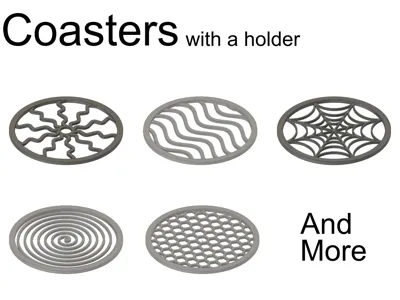 Coasters with holder