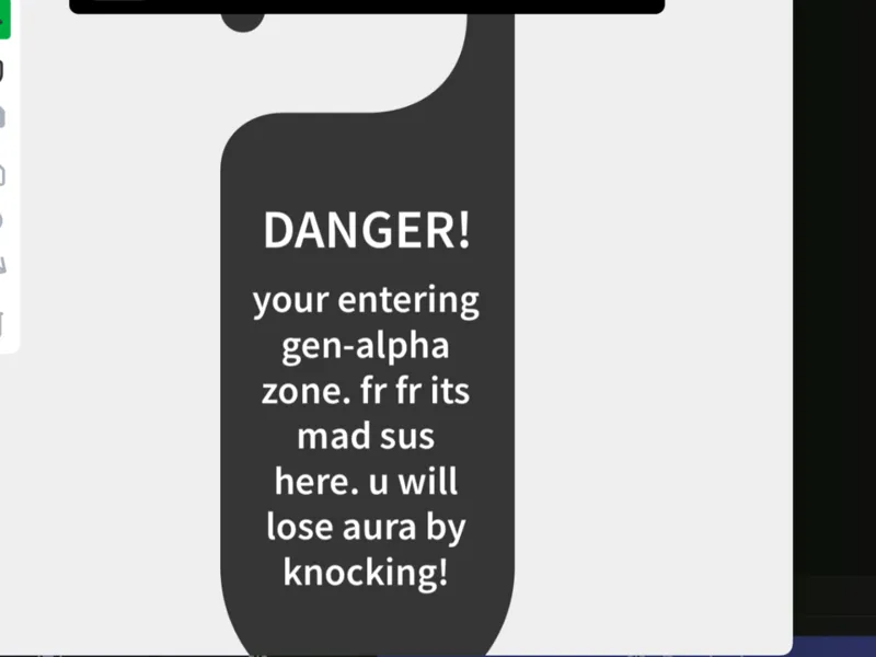 Funny gen-alpha sign
