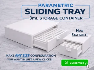 Stackable Sliding Tray Vial Storage  2x2-Infinite