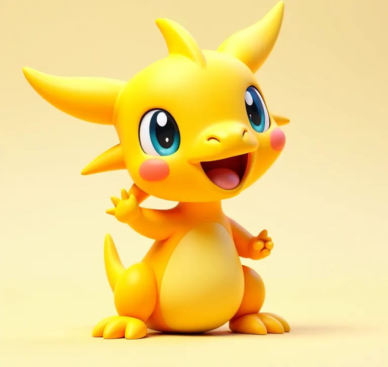Yellow dragon - white for painting