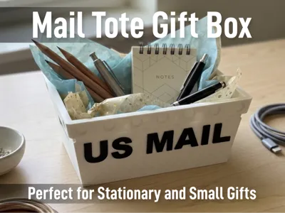 Mini US Mail Tote: Desktop Gift Box & Organizer