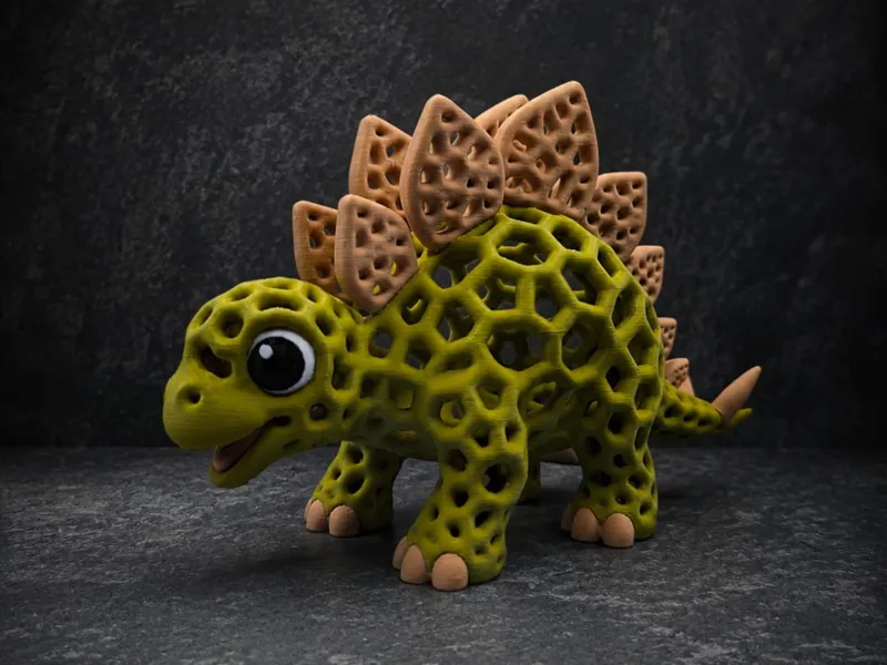 HexaRex #6 Stegosaurus Cute Voronoi-Dinosaurier