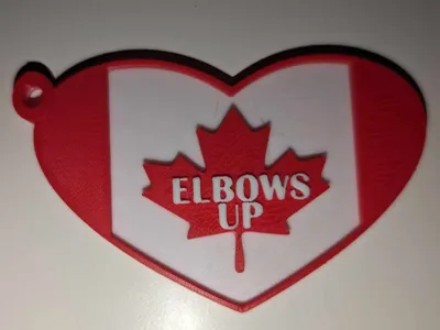 Elbows Up Canadian Keychain