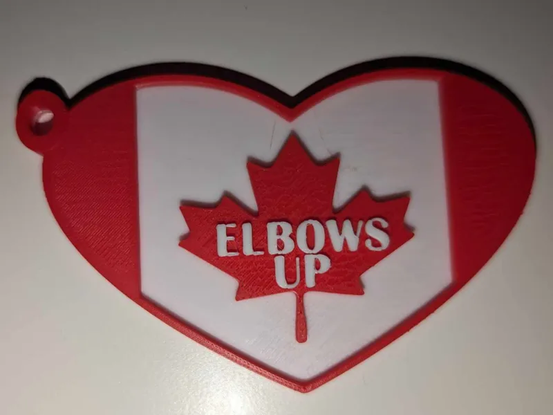Elbows Up Canadian Keychain
