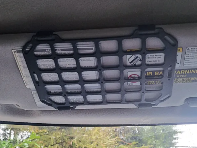 Molle Panel, Sun visor organiser, molle organiser.