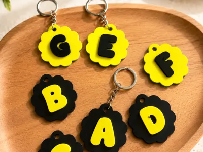 Flower Alphabet Keychain