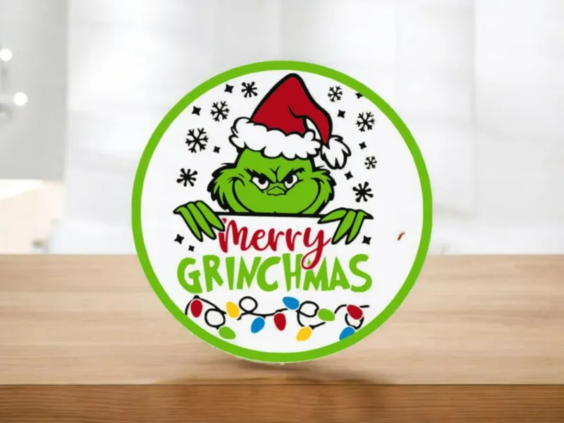 merry grinchmas coaster set of 4 holder included