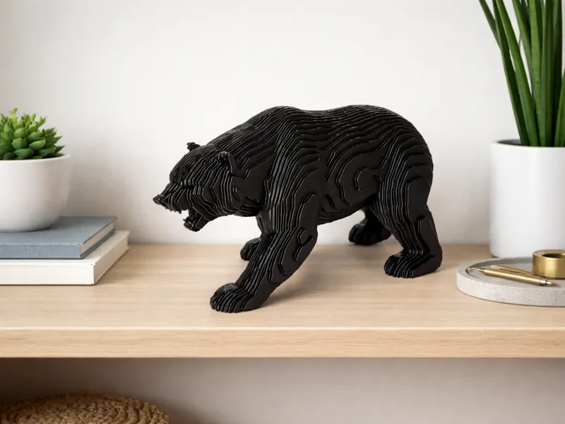 Decorative bear figurine – layered sculpture