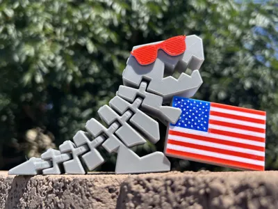 FlexiDino Print in Place - American USA