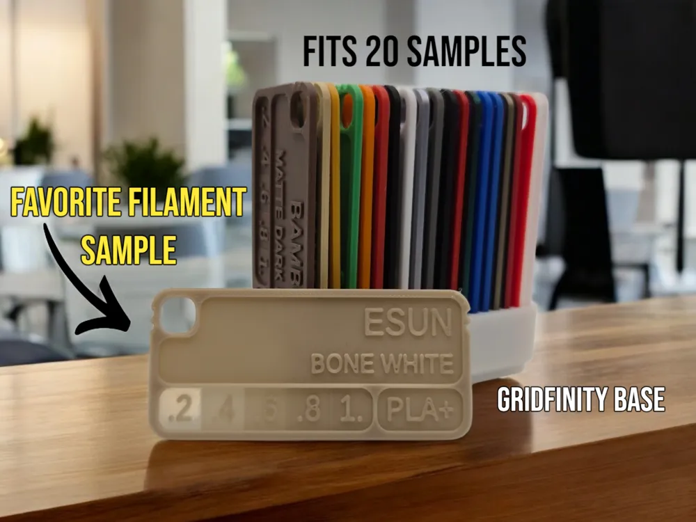 Gridfinity Favorite Filament Sample holder (2x1x3) by Ty's 3D Printing ...