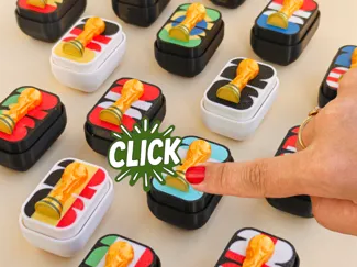 World Cup Logo Fidget Clicker, Switch Toy Keychain