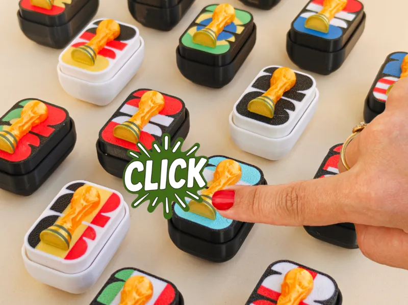 World Cup Logo Fidget Clicker, Switch Toy Keychain