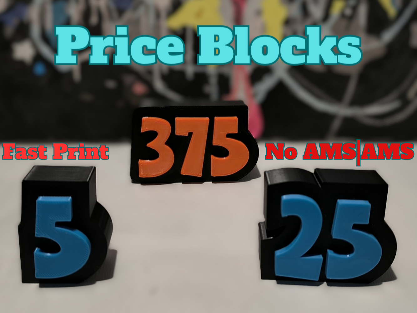 Tabletop Price Display Blocks | Easy Print No AMS