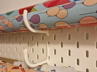 Hooks for wrapping paper - IKEA Skadis 