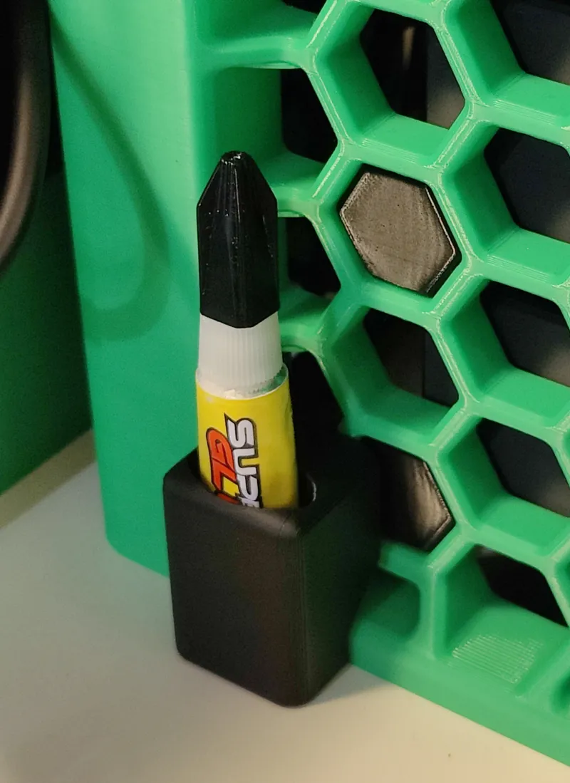 Overly complicated super glue tube holder for the AMS Stand
