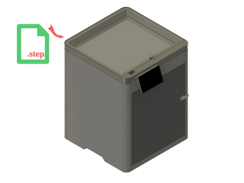 X2D/P2s top heightened frame, providing step files