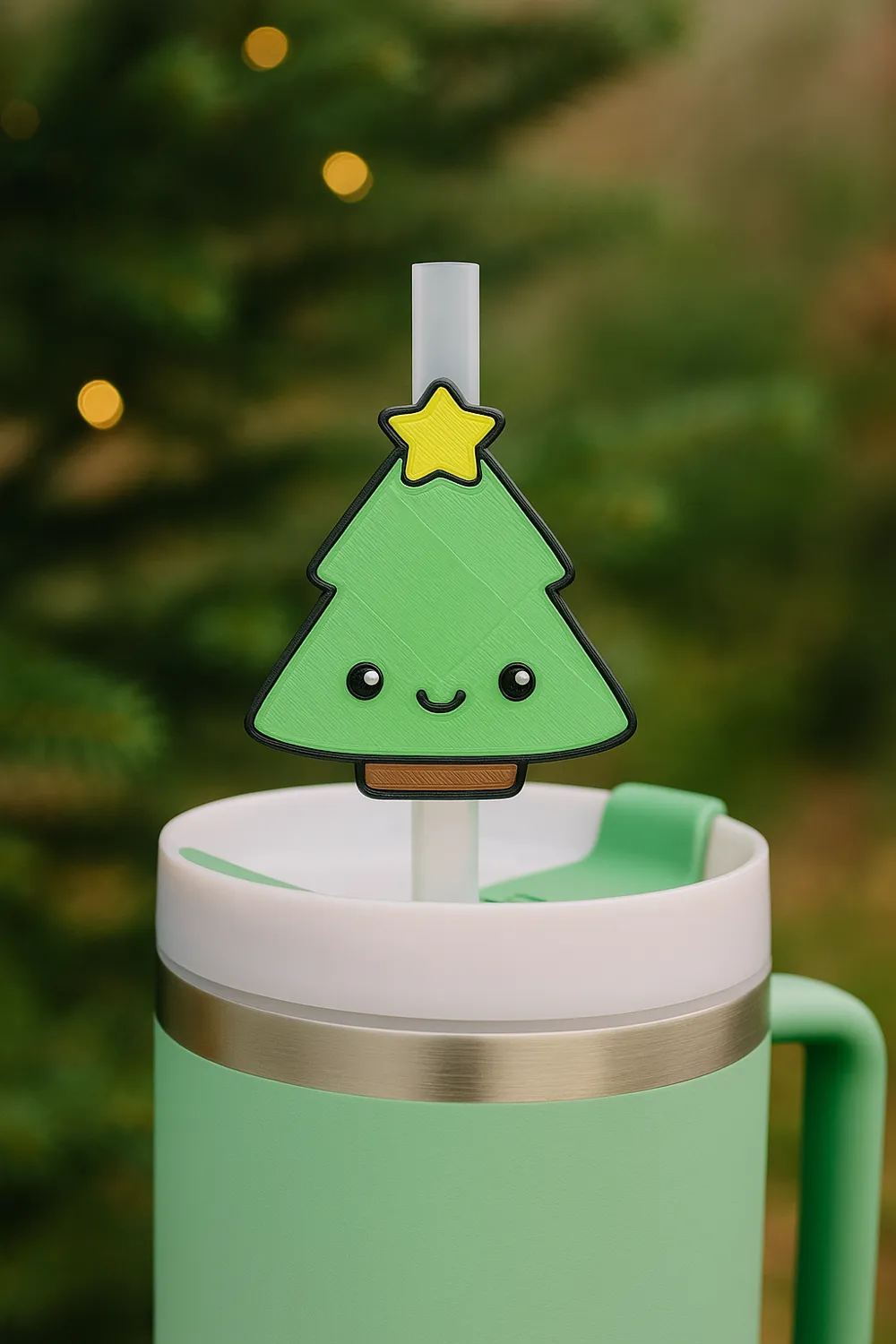 Little Tree Straw Kawaii Christmas Tree Straw Buddy - Free 3D Print Model - MakerWorld