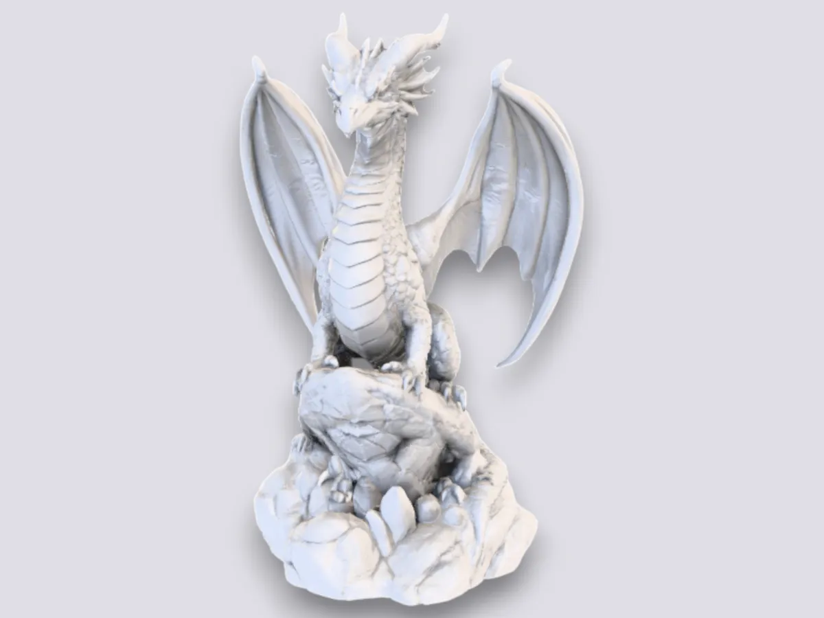 Fantasy Dragon Statue - Free 3D Print Model - MakerWorld