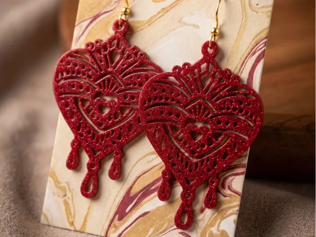 boucles oreilles coeur B1
