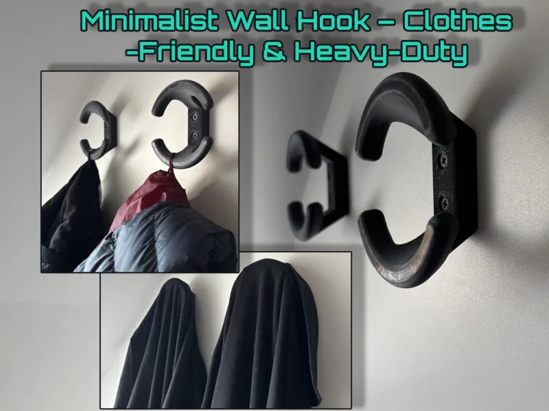 Minimalist Wall Hook Clothes Friendly & Heavy-Duty