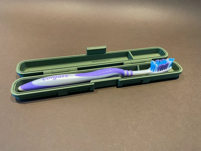 Rugged Toothbrush Case (Print in Place Hinge)