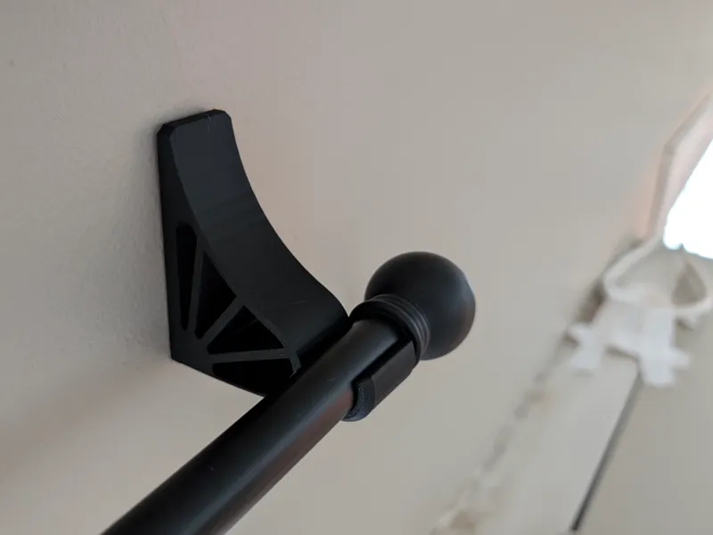Command Strip Curtain Rod Holder, no wall damage
