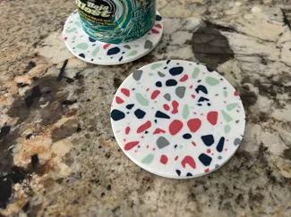 Terrazzo pattern coasters