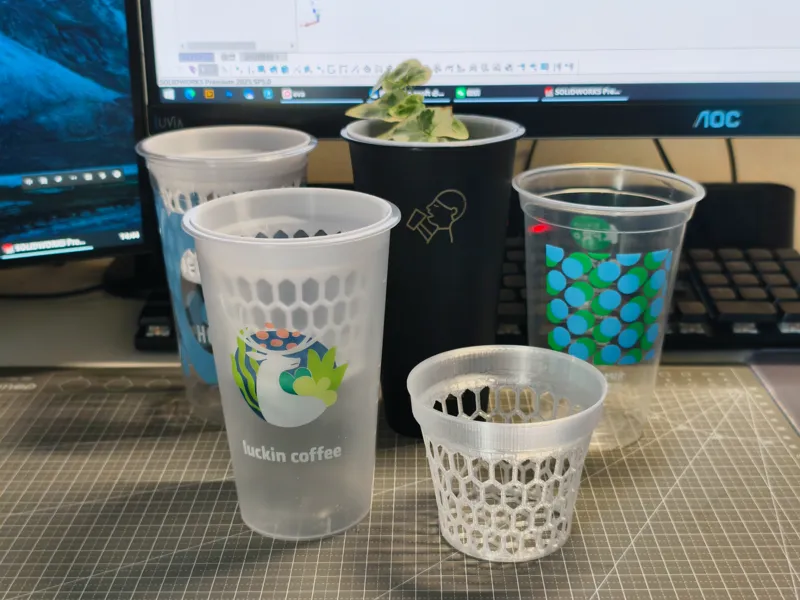 9cm咖啡杯植物水培定植篮 瑞幸果茶 喜茶 manner