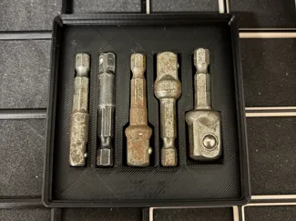 Impact socket adapter hex shank storage 