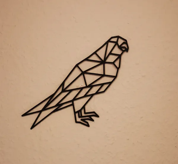 Décoration murale perroquet origami