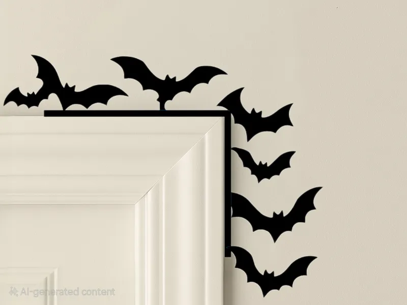 halloween bats door corner