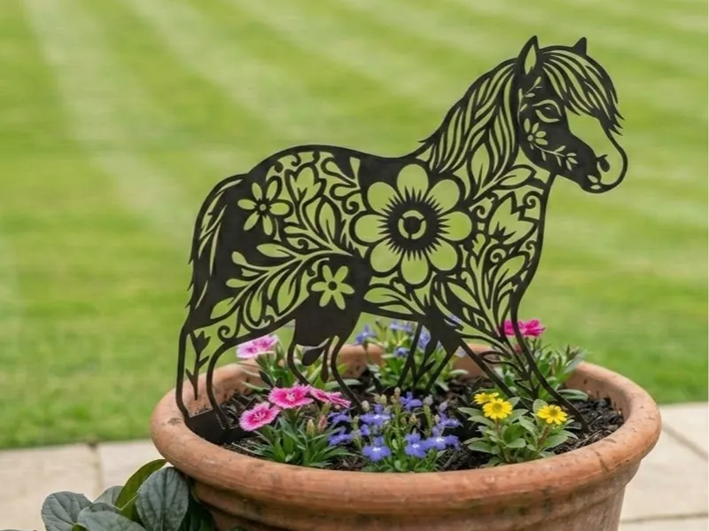 Floral Horse Silhouette