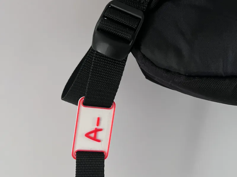 Blood type tag for backpack strap (No AMS)