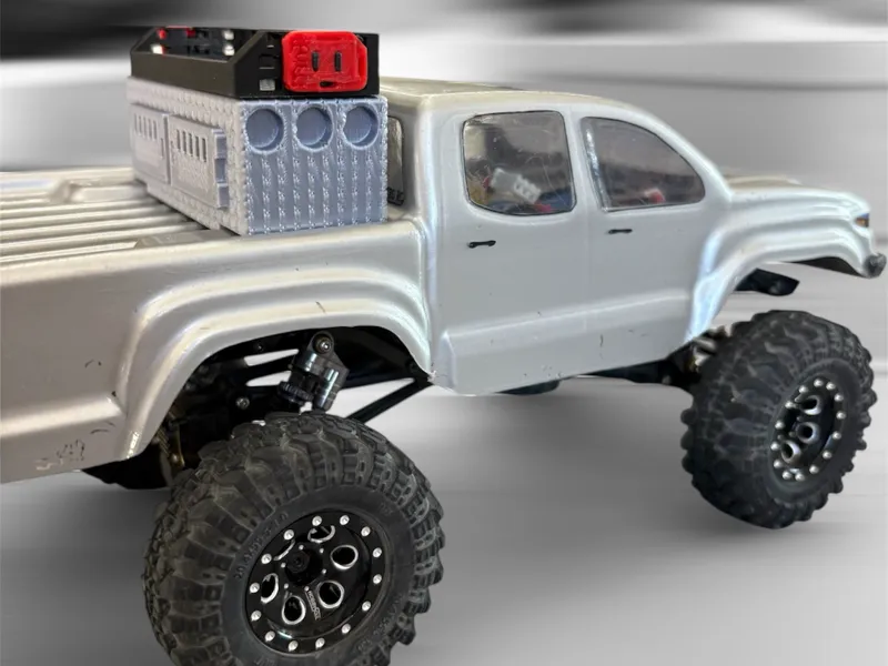 Toyota Tacoma Dog Box + Rack, Fuel Cans & Cooler